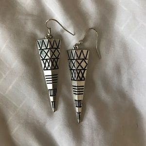 Silver Aztec earrings